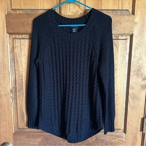 Calvin Klein Jeans Black Cable-Knit classic Crew easy Sweater Size medium